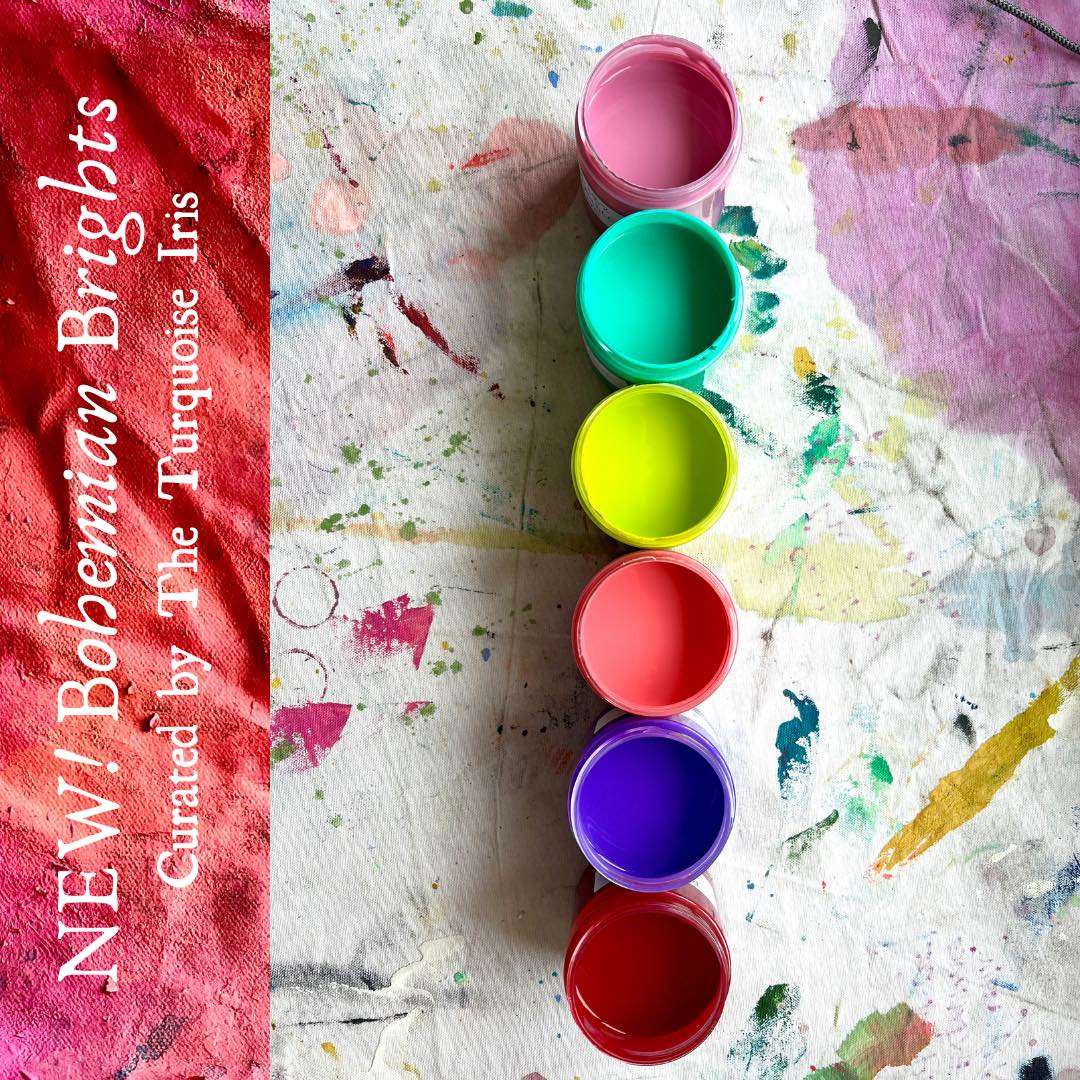 Bohemian Brights red, purple, coral, lemon yellow, turquoise and pink