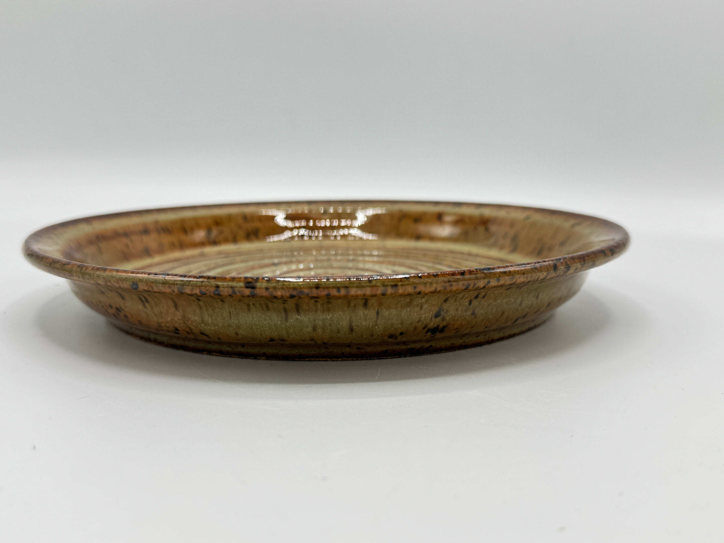 Amber Brown Luster Plate by Adeovart