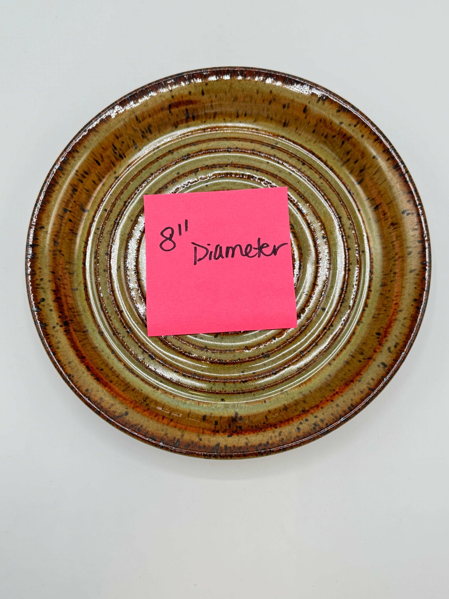 Amber Brown Luster Plate by Adeovart