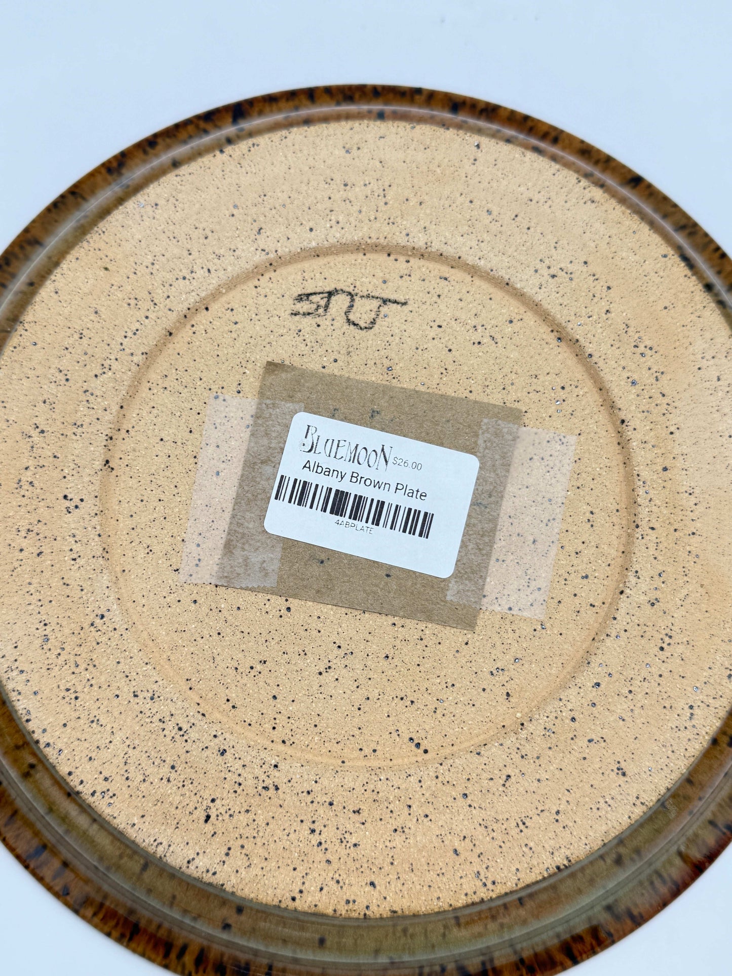 Amber Brown Luster Plate by Adeovart