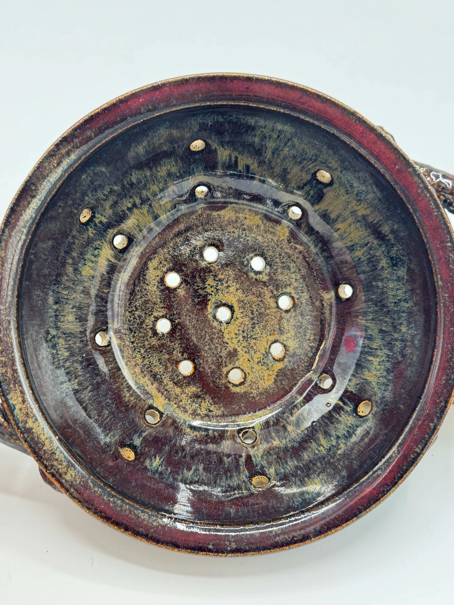 Ancient Plum Artisan Colander – Handmade by Adeovart (6")