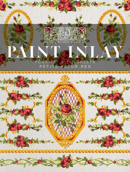 IOD Petite Fleur Red Paint Inlay