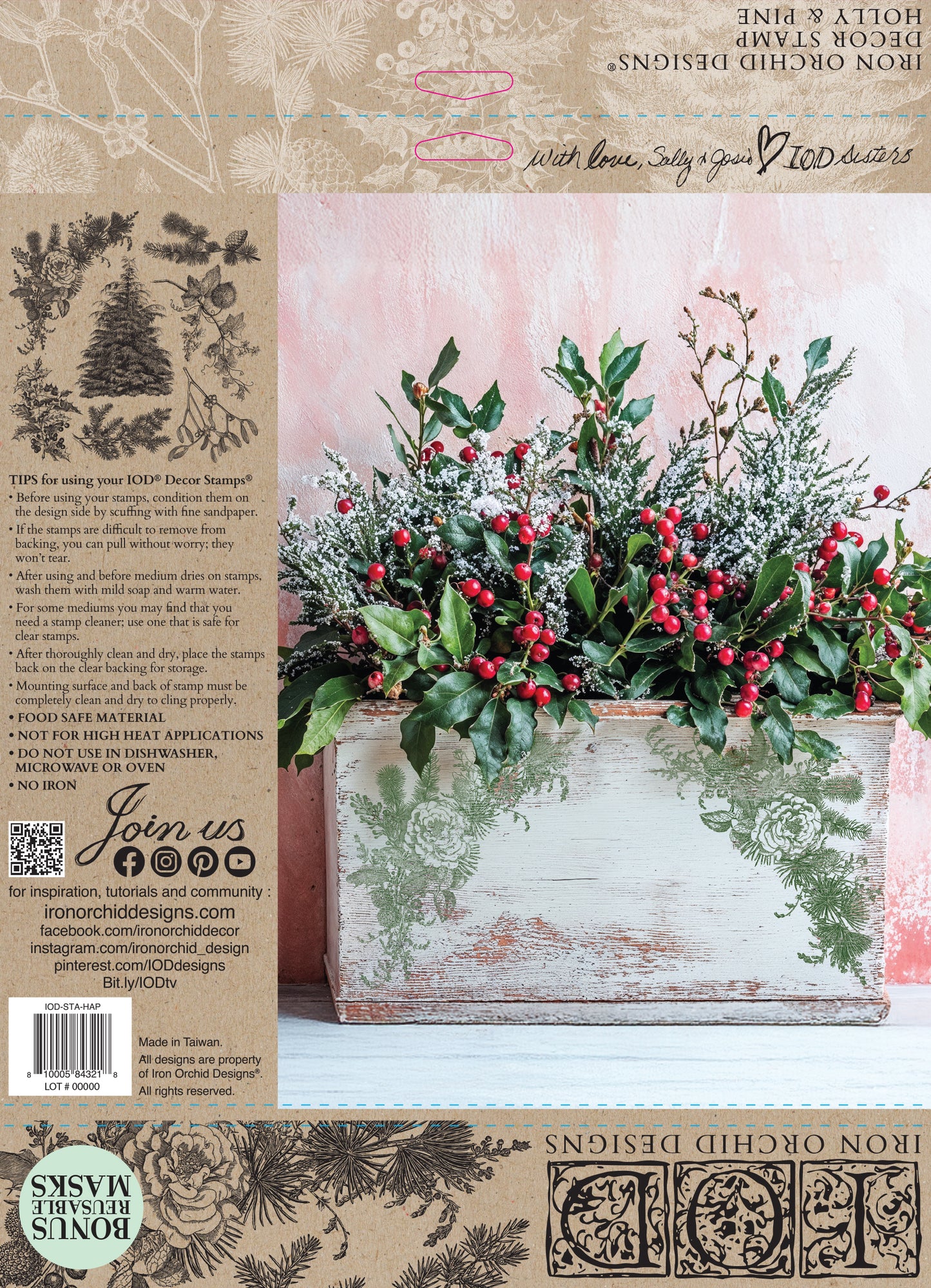 IOD Holly & Pine Stamp