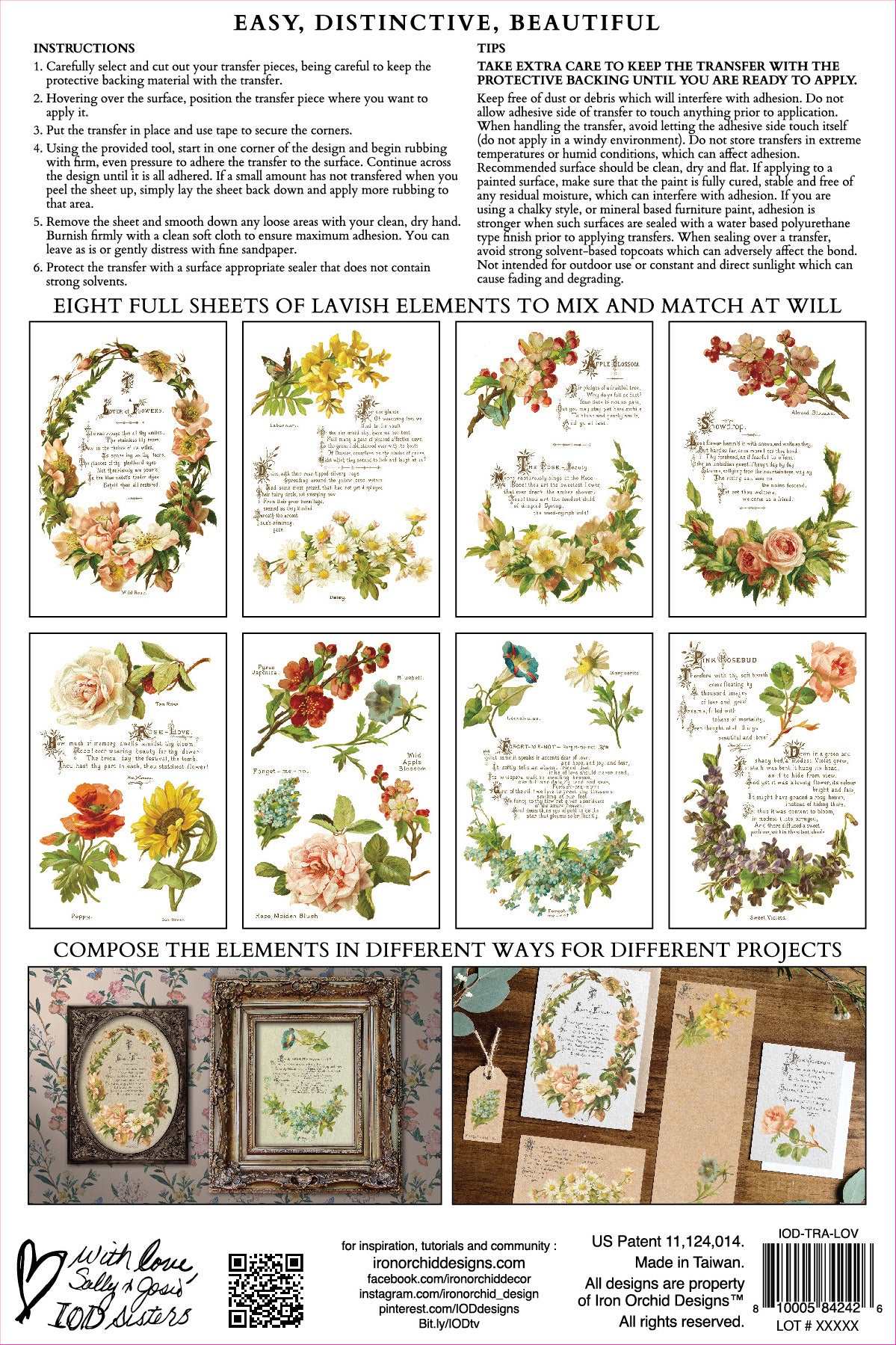 IOD Lover Of Flowers Transfer - Blue Moon Vintage Mercantile
