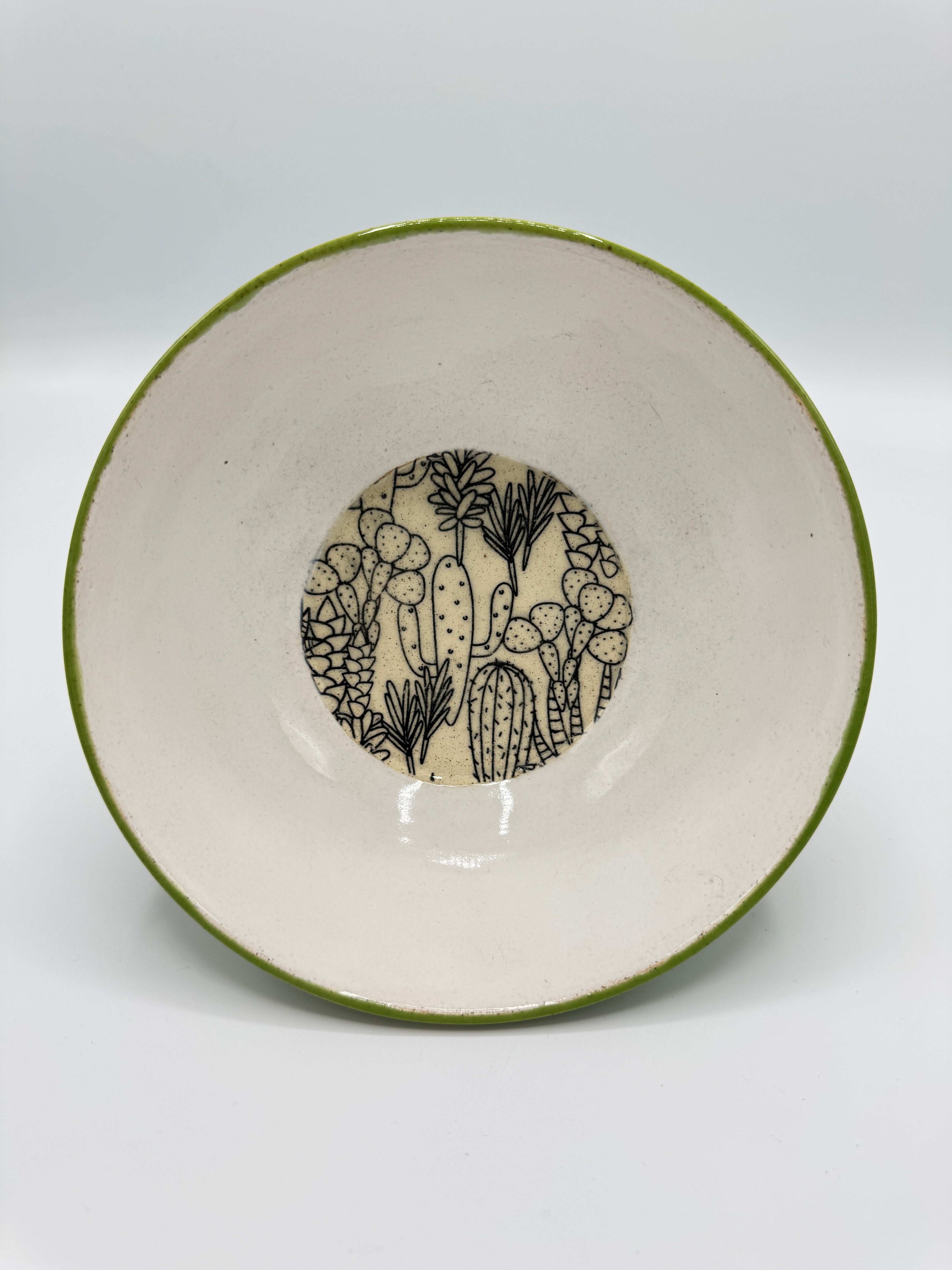 Cactus Print Wasabi Bowl by Adeovart