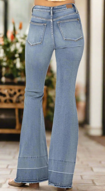 Judy Blue High Waste Tummy Control Flare - Blue Moon Vintage Mercantile