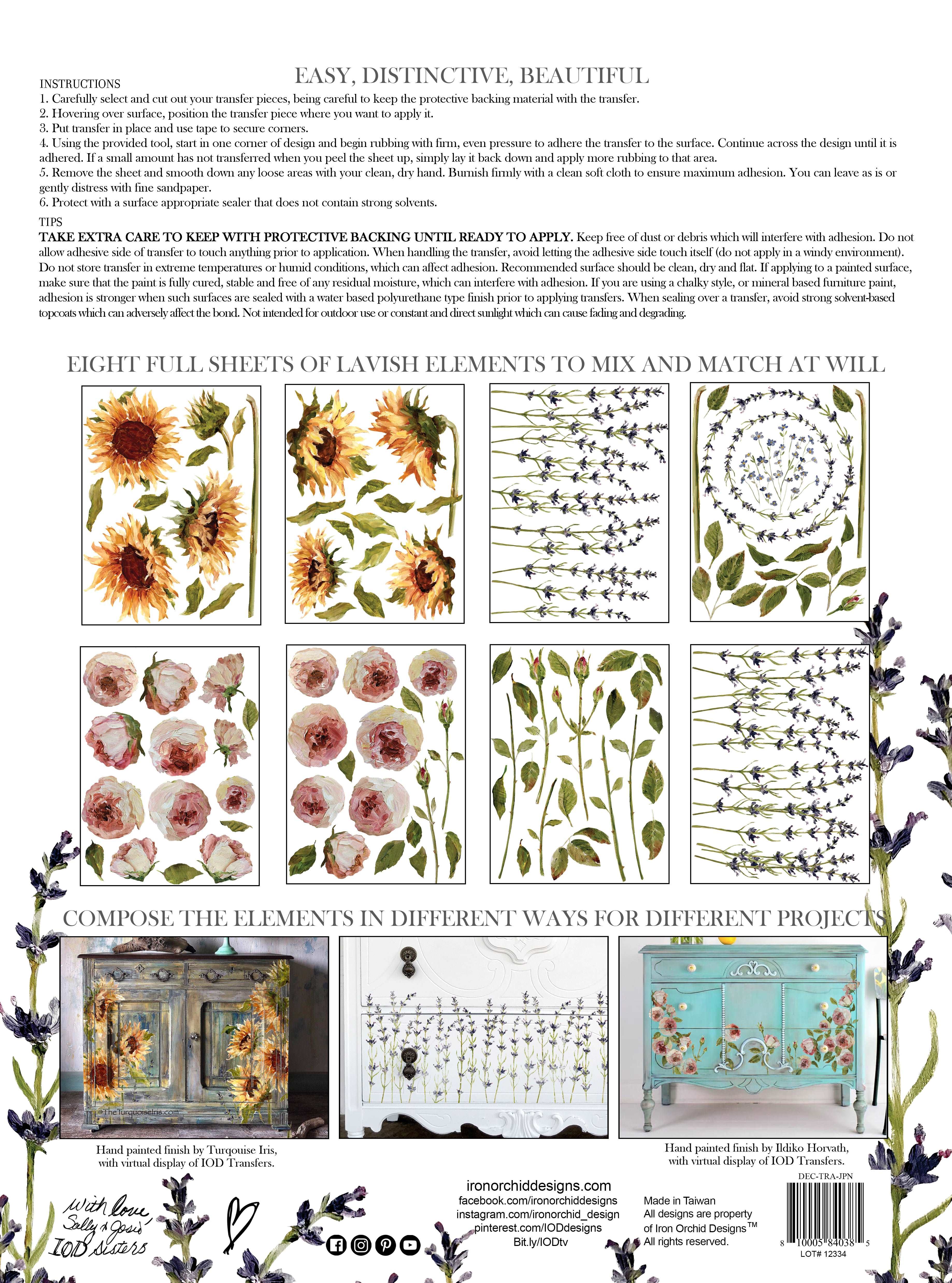 Painterly Florals Transfer