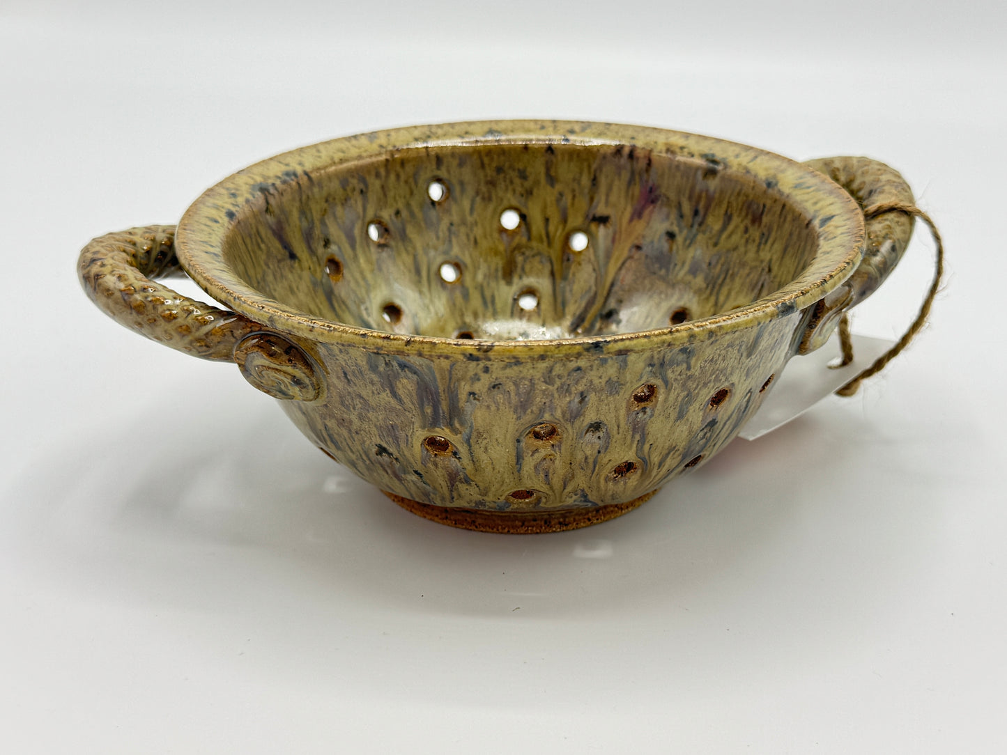Handmade Ceramic Sand Colander – Artisan Berry Bowl by Adeovart