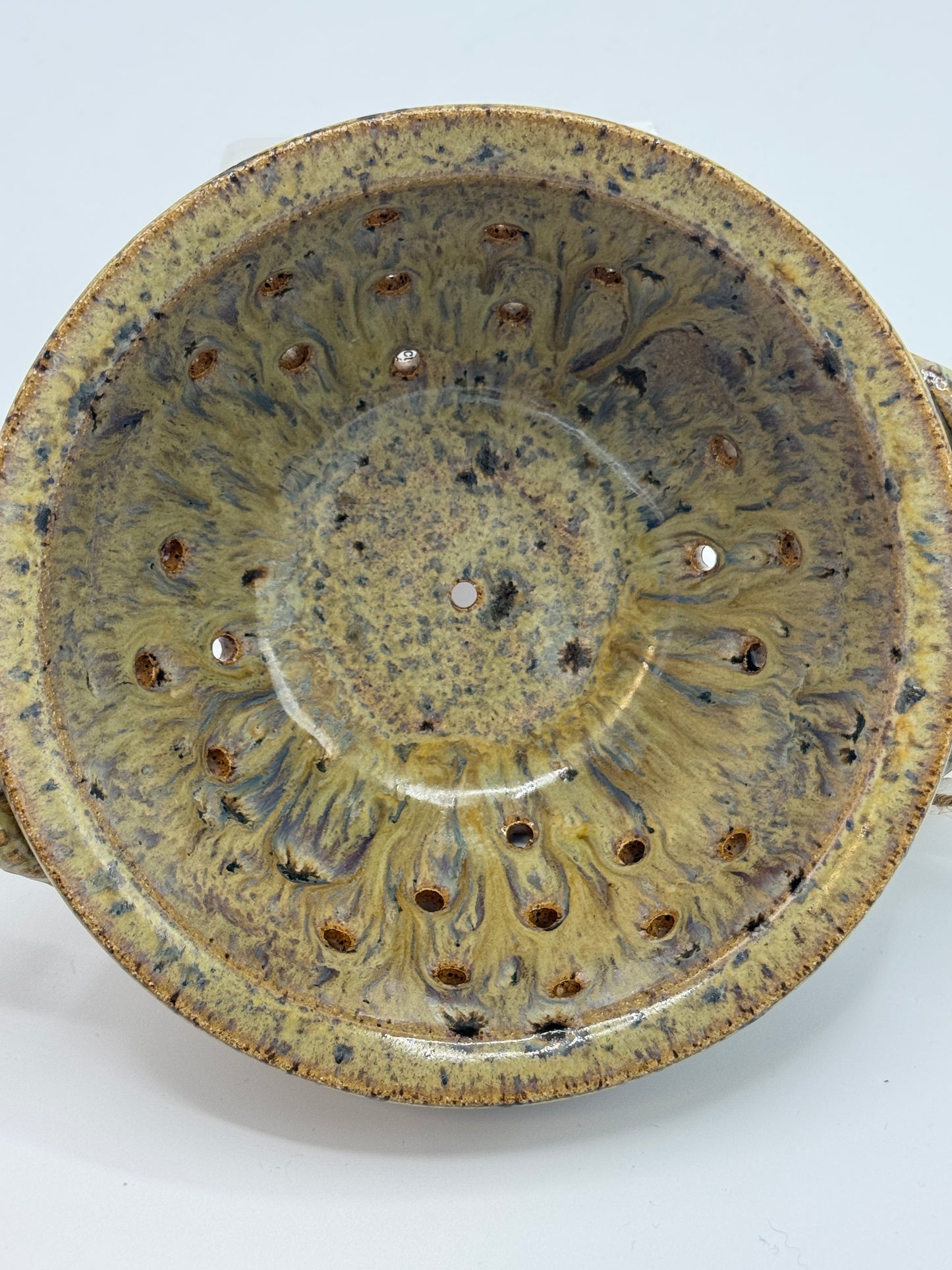 Handmade Ceramic Sand Colander – Artisan Berry Bowl by Adeovart