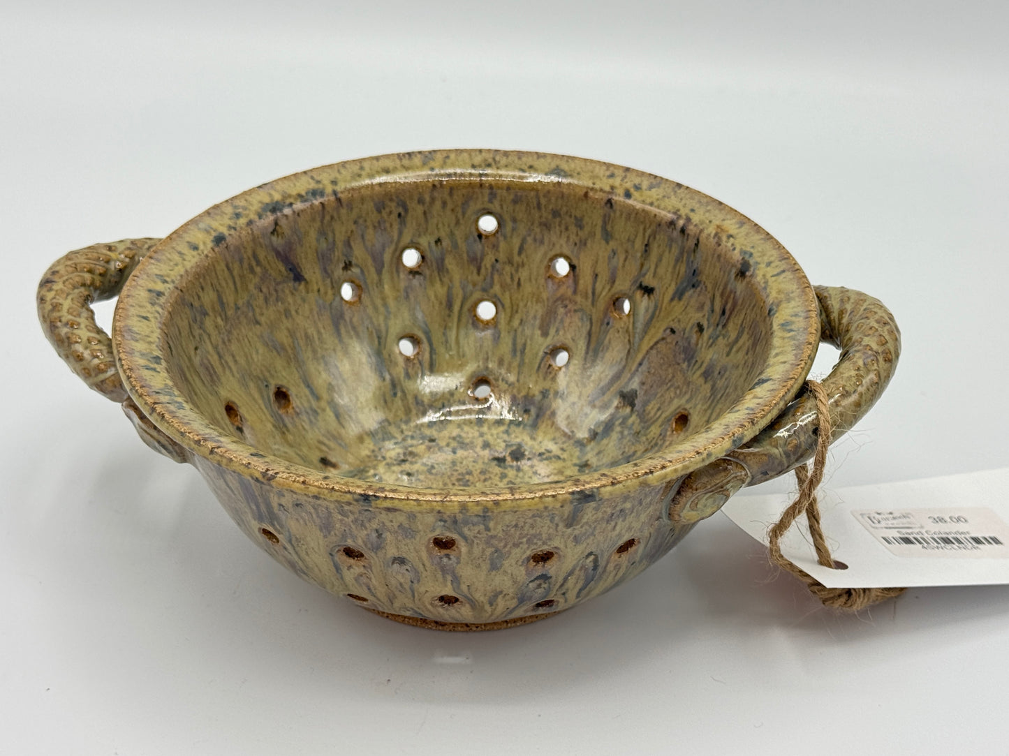 Handmade Ceramic Sand Colander – Artisan Berry Bowl by Adeovart