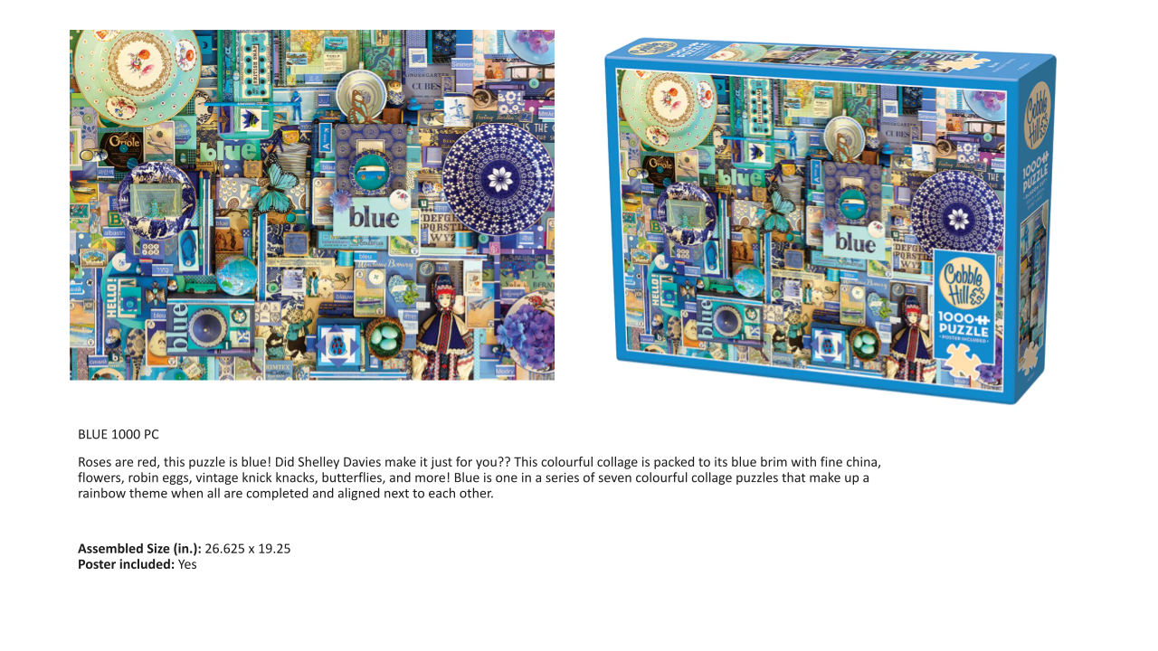 Jigsaw puzzle with colorful design and packaging