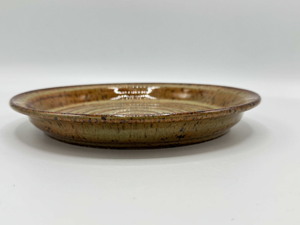 Amber Brown Luster Plate by Adeovart