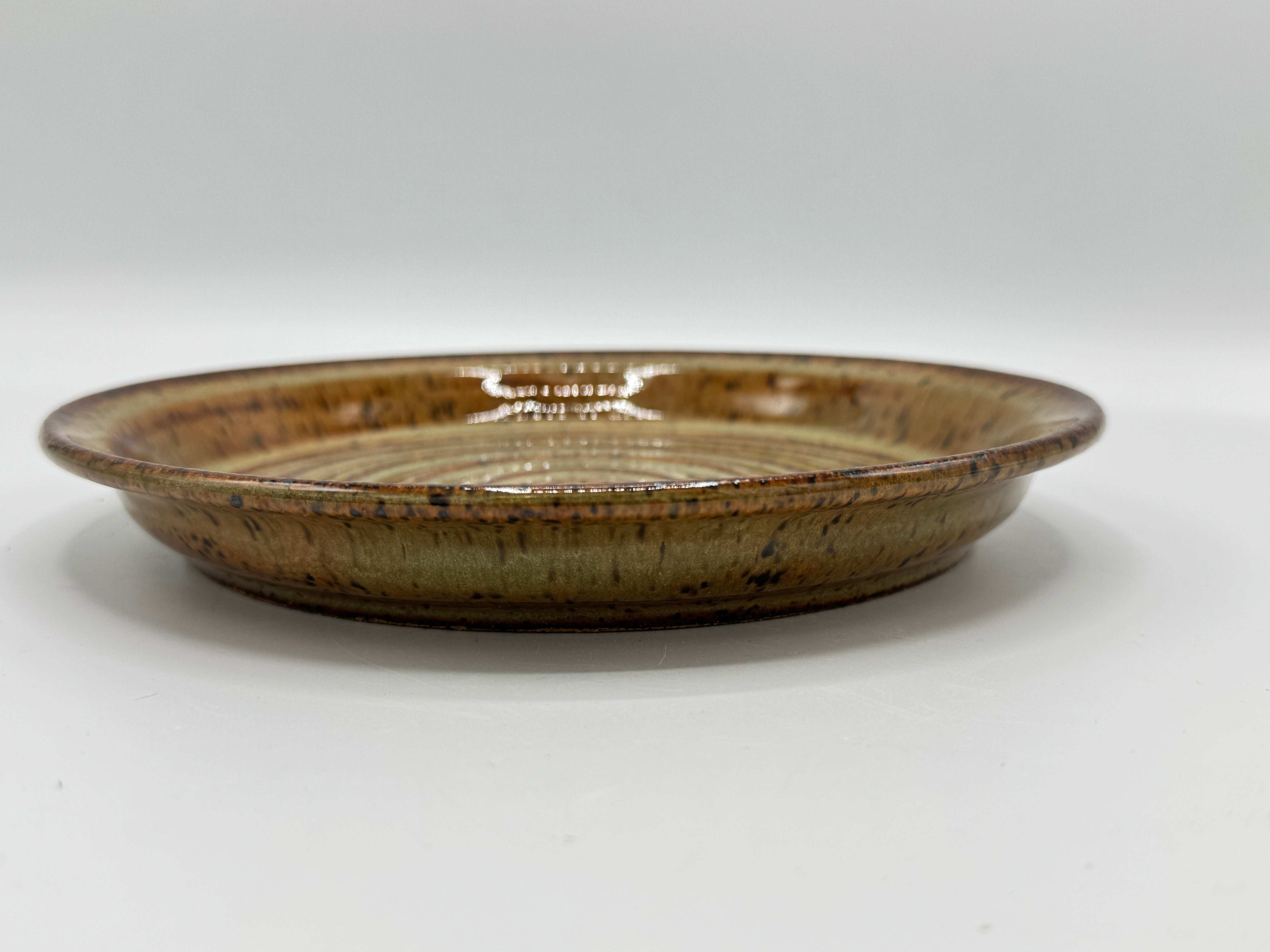 Amber Brown Luster Plate by Adeovart