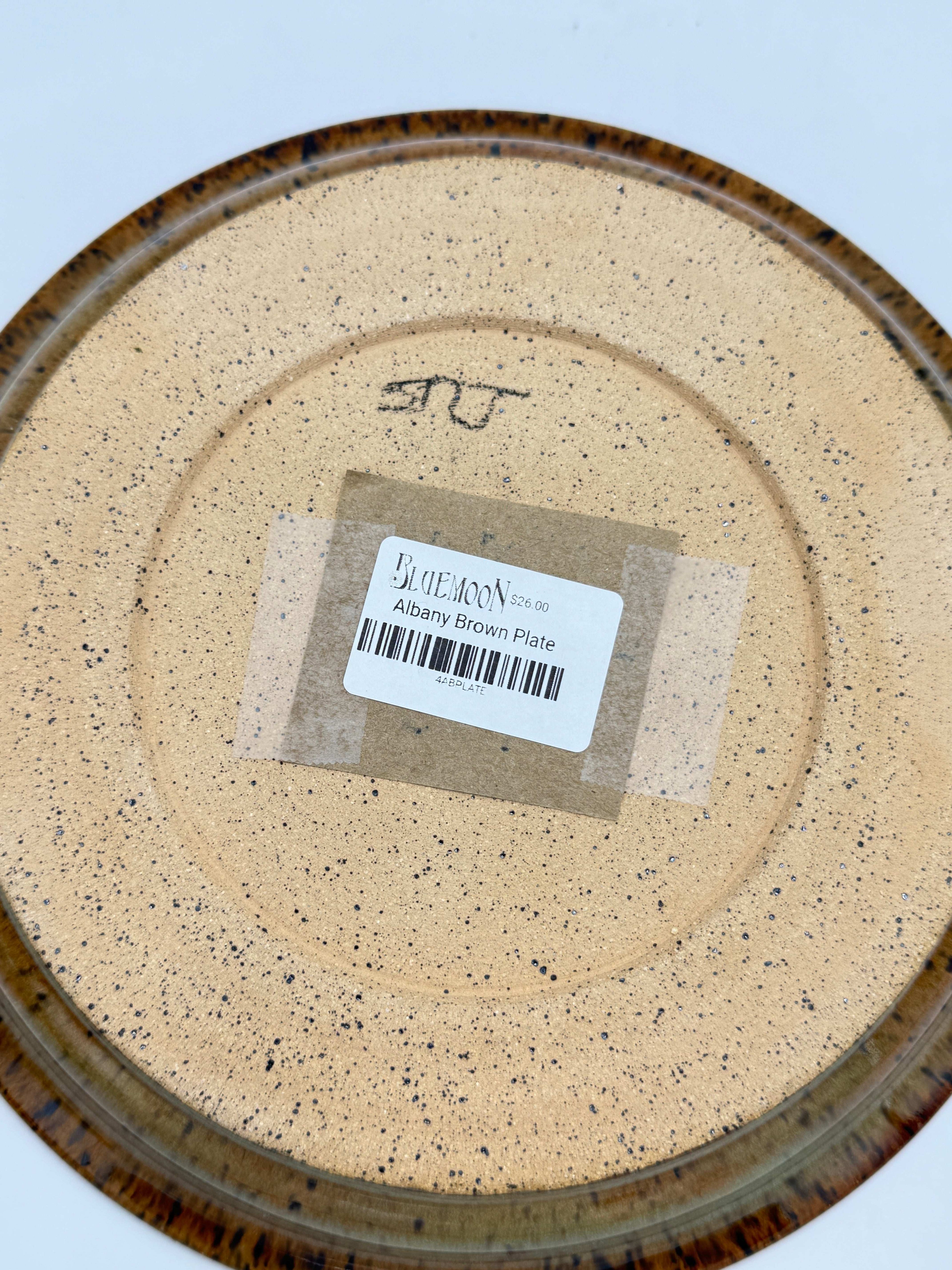 Amber Brown Luster Plate by Adeovart