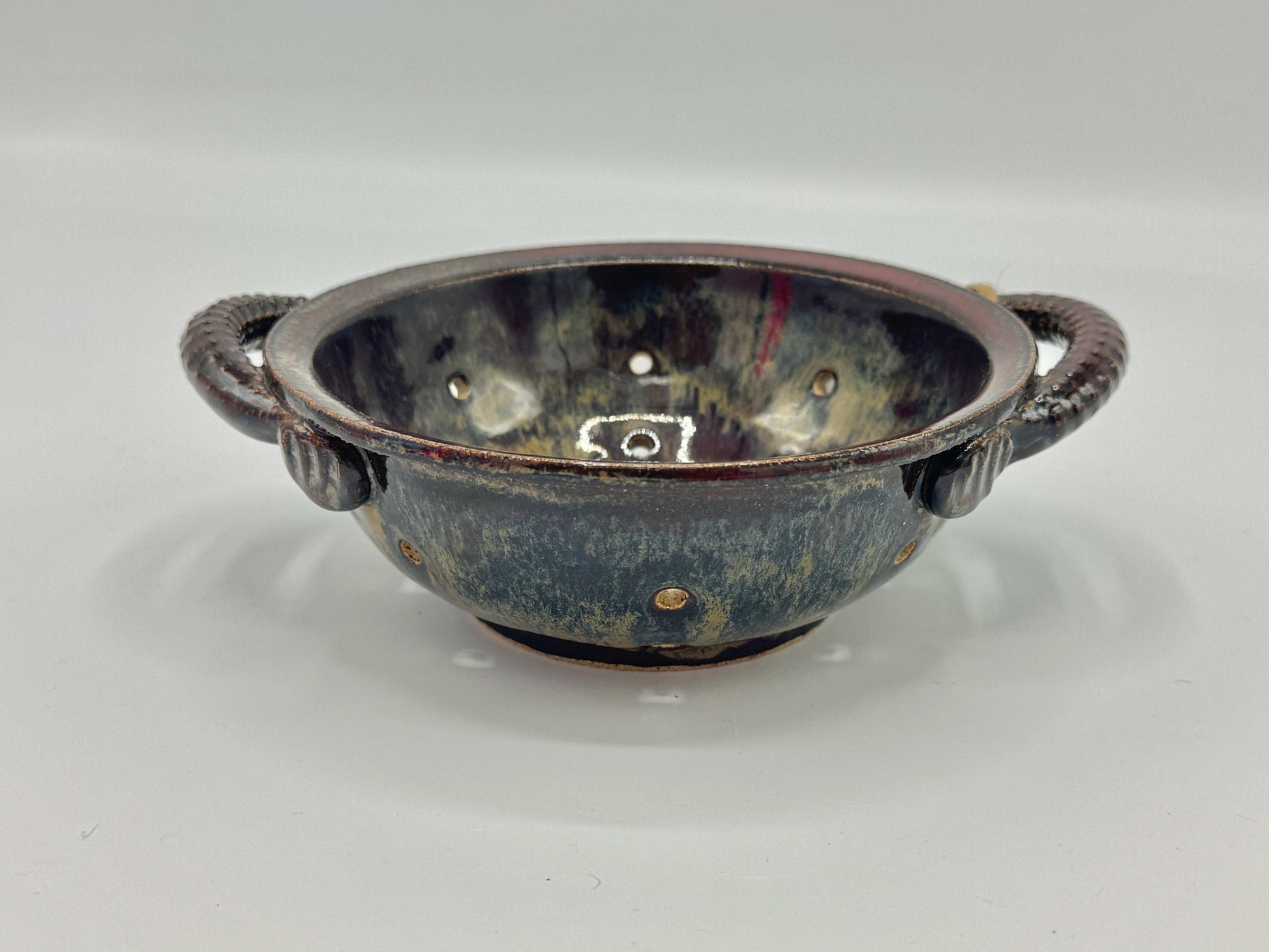 Ancient Plum Artisan Colander – Handmade by Adeovart (6")