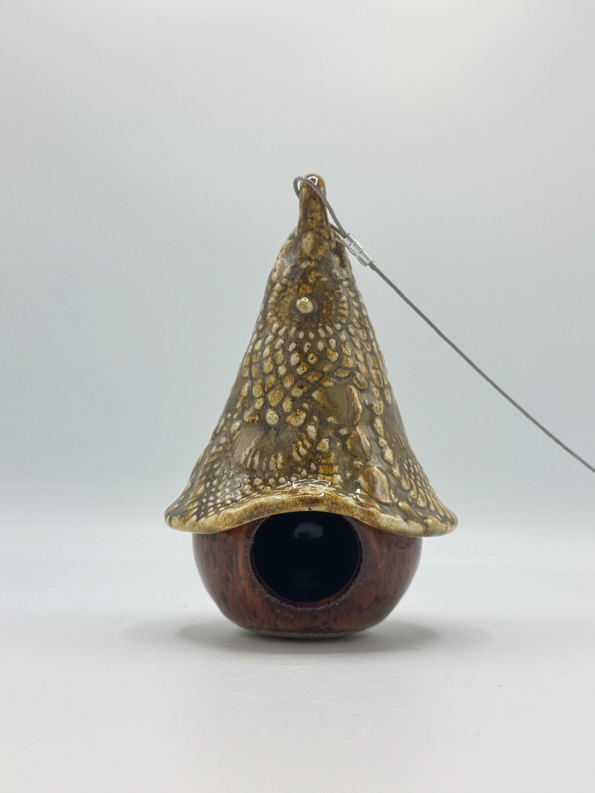 Handmade Ceramic Birdhouse – Mossy Earth Glaze (Weather-Resistant) by Adeovart