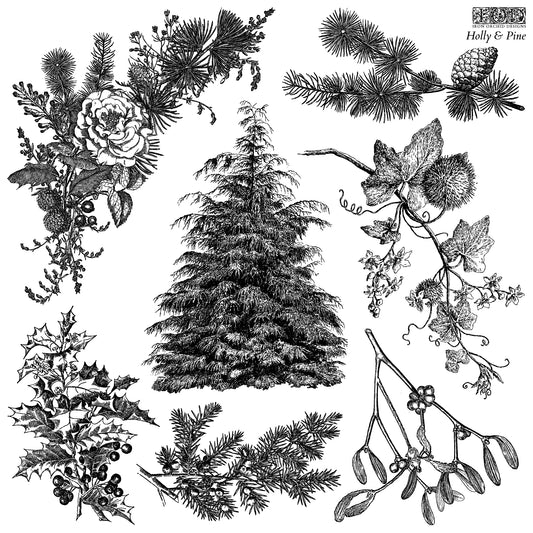 IOD Holly & Pine Stamp