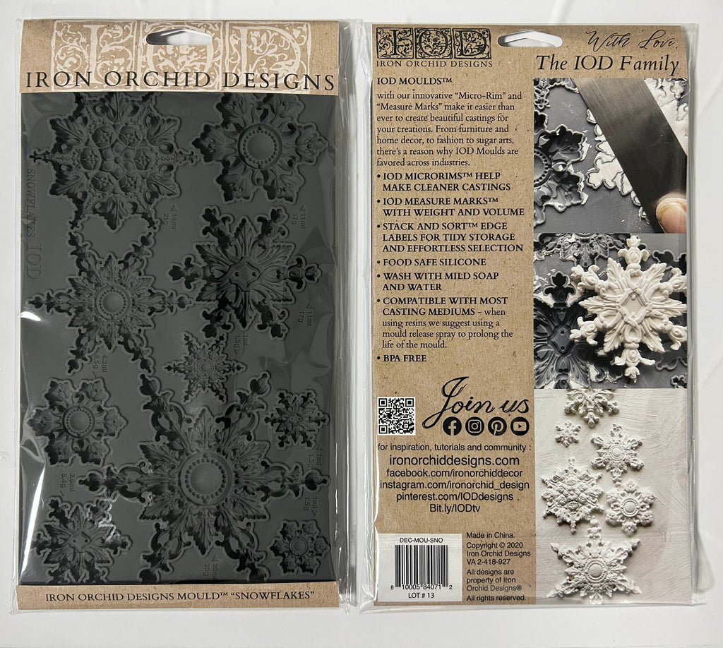 PRE ORDER NOW! AVALIABLE LATE OCTOBER 2026! IOD Snowflakes Mould 6x10