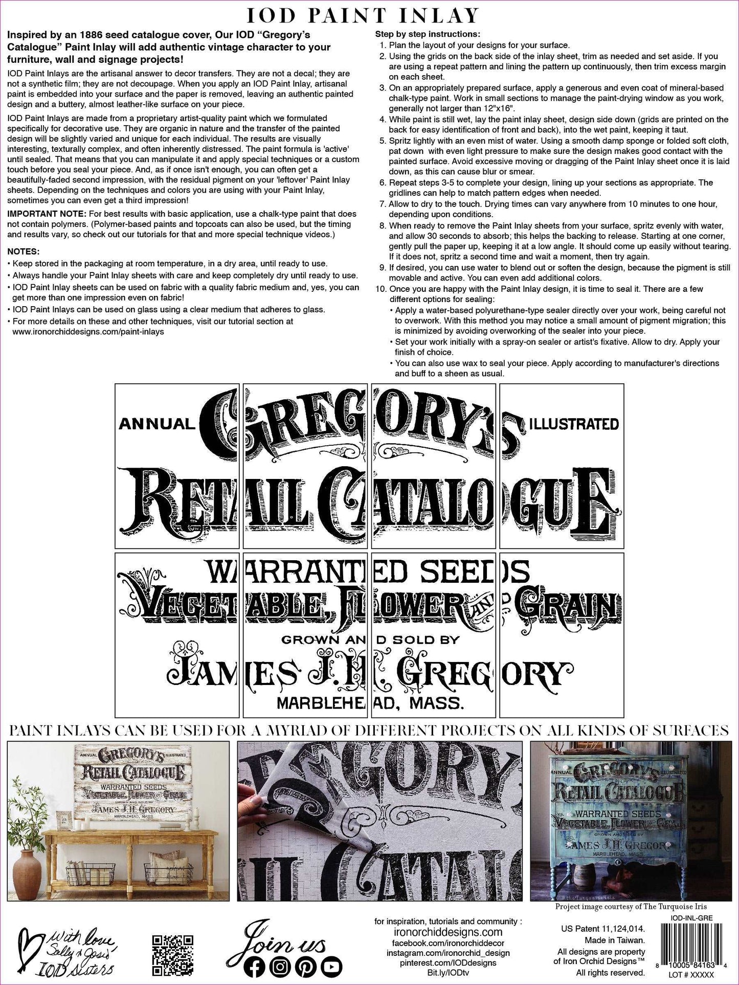 Gregory's Catalogue Paint Inlay