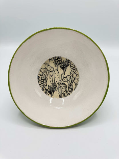 Cactus Print Wasabi Bowl by Adeovart