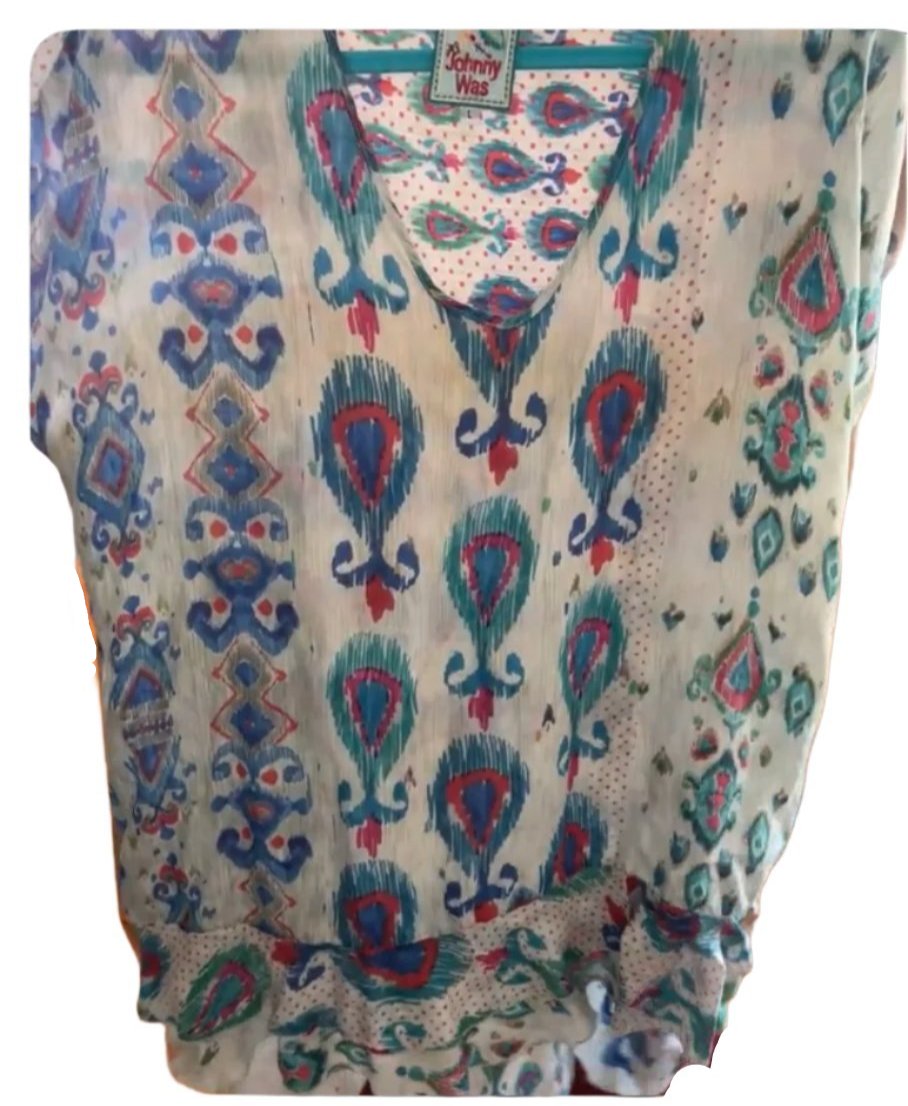 Paisley Tunic Dress SZ: LG by Johnny Was - Blue Moon Vintage Mercantile