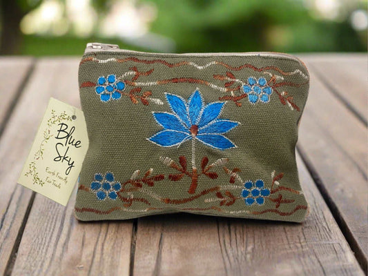 Blue Sky Lotus Coin Bag - Blue Moon Vintage Mercantile