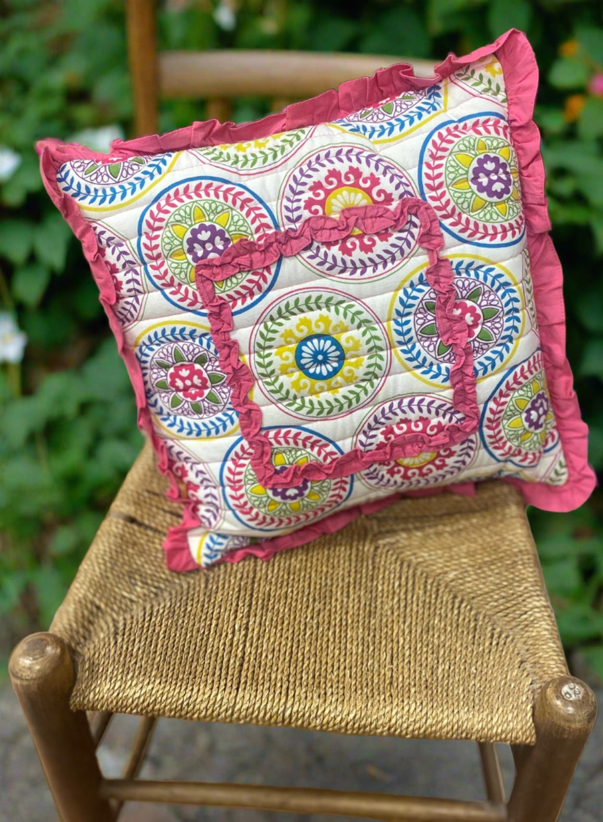 PINK MANDELA PILLOW - Blue Moon Vintage Mercantile