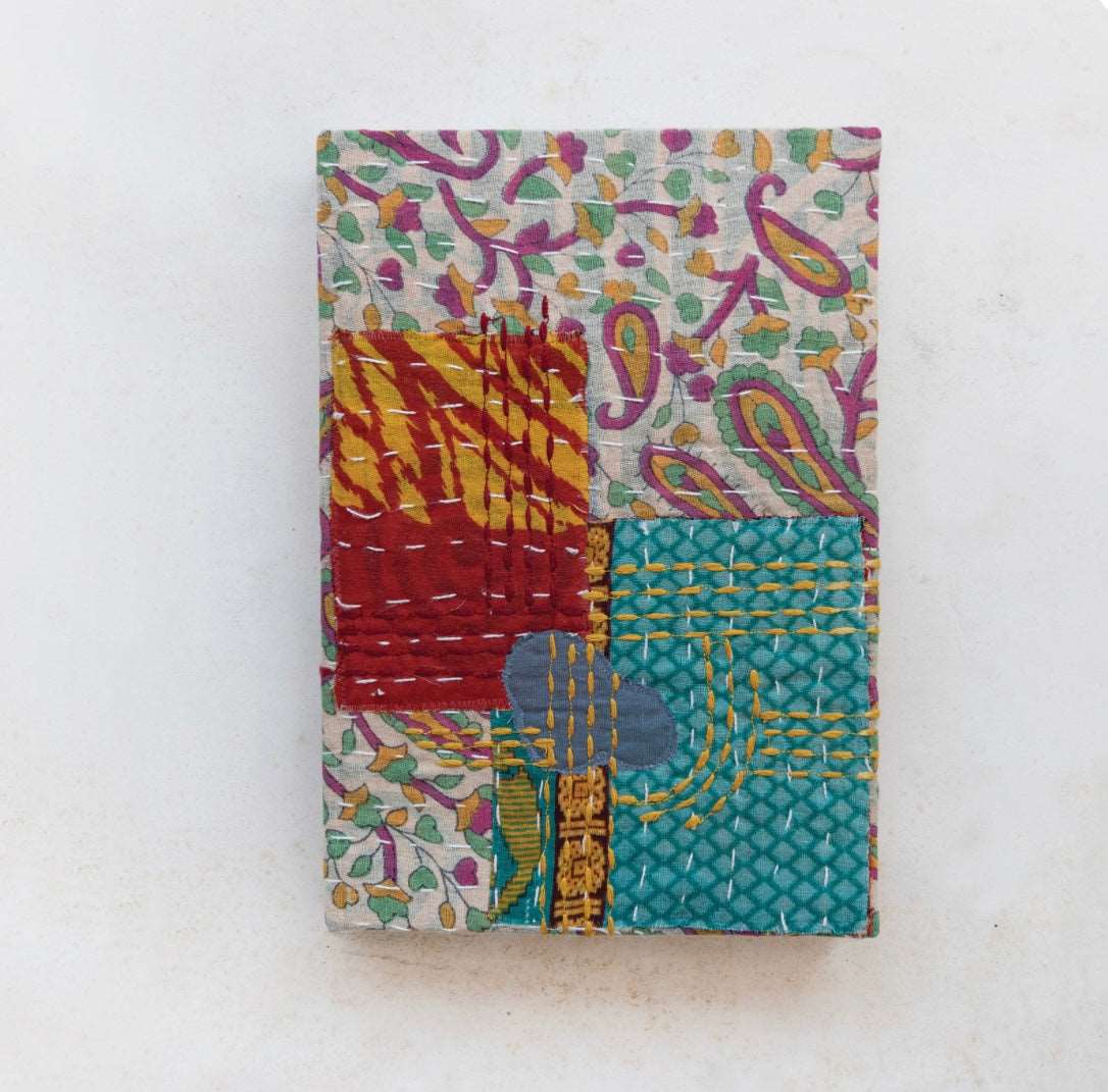 Handmade Cotton Kantha Bound Paper Journal - Blue Moon Vintage Mercantile