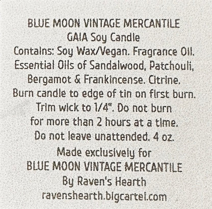 "GAIA" Blue Moon Exclusive Handmade Soy Candle - Blue Moon Vintage Mercantile