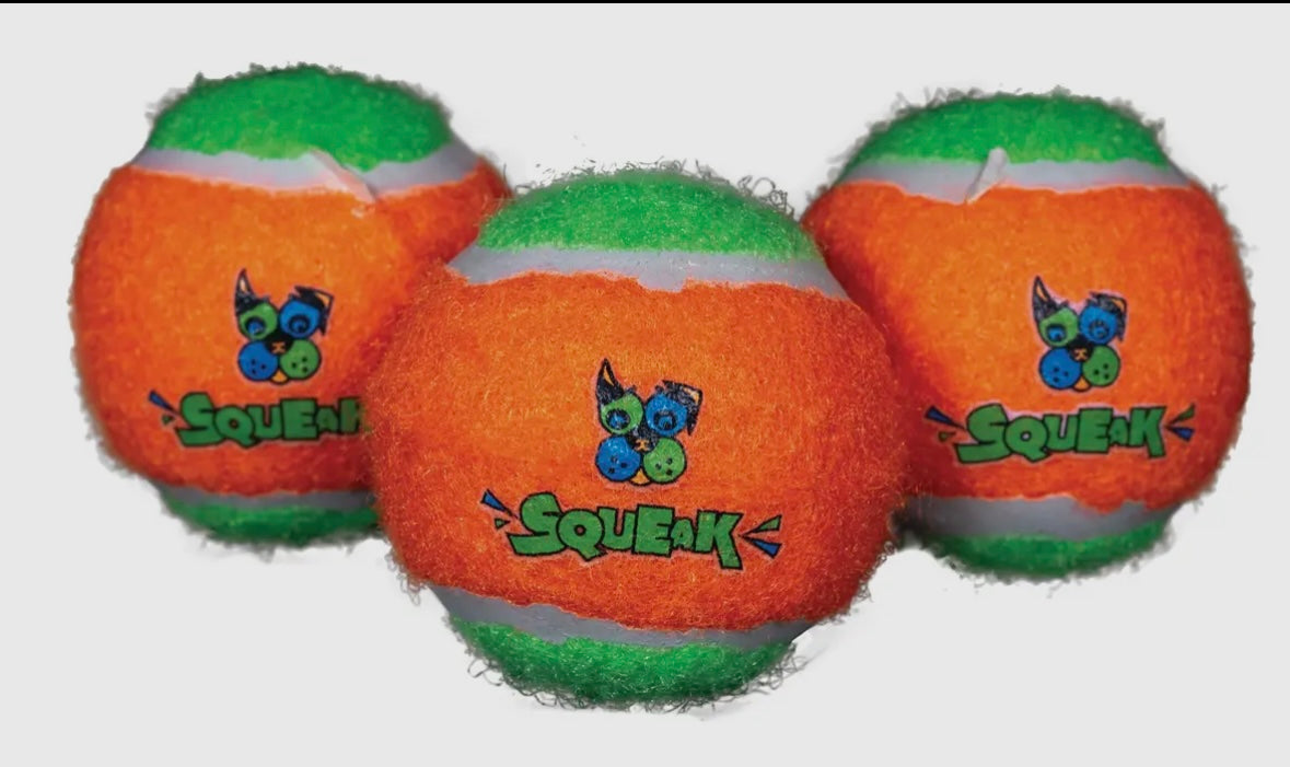 Squeaky Tennis Balls by Spunky Pup - Medium 3-pack - Blue Moon Vintage Mercantile