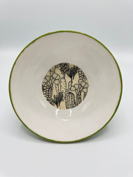 Cactus Print Wasabi Bowl by Adeovart