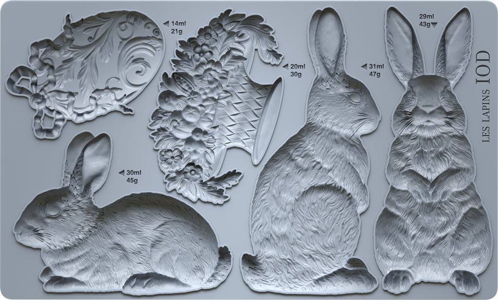 IOD Les Lapins Mould 6x10