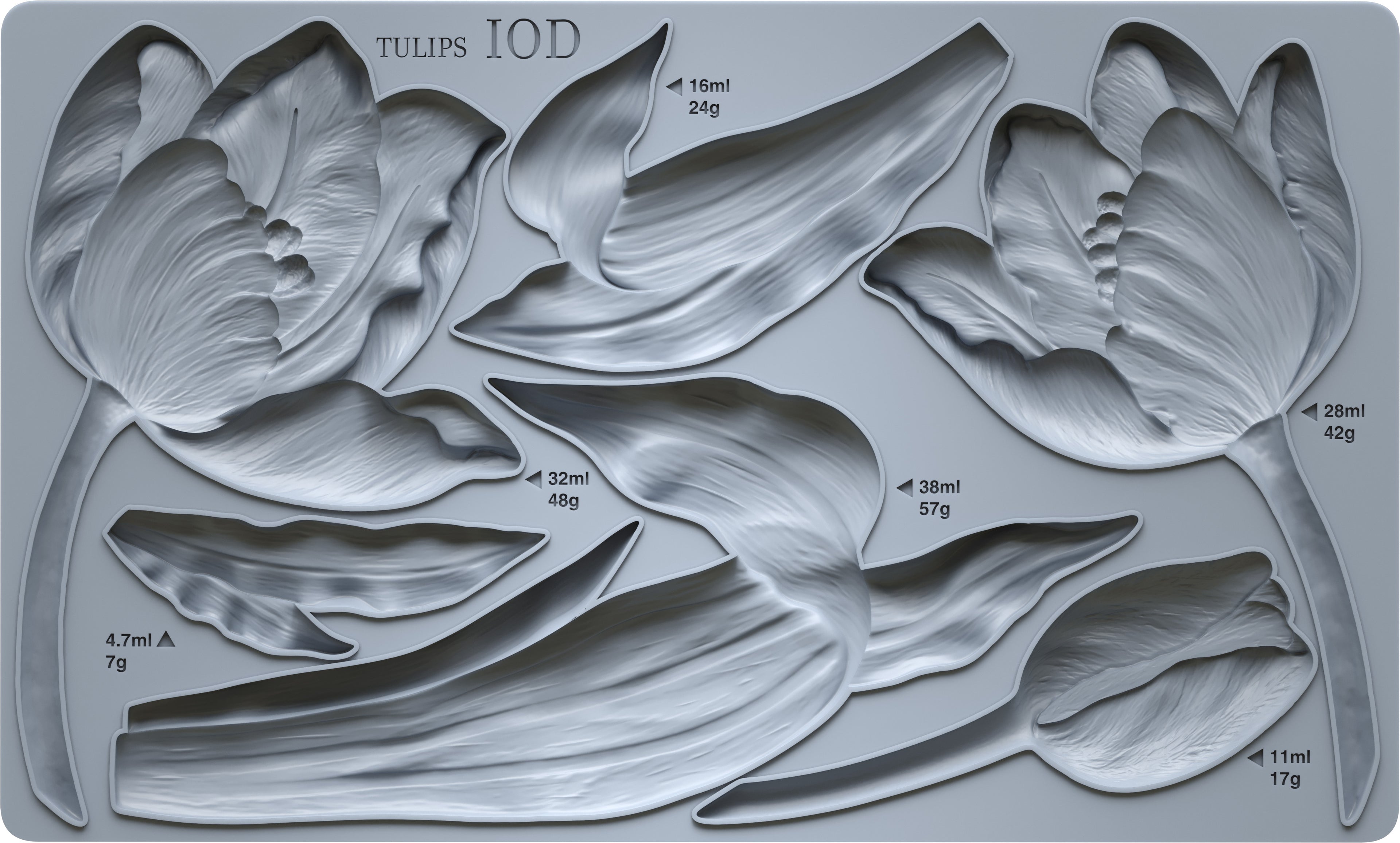 IOD Tulips Mould 6x10