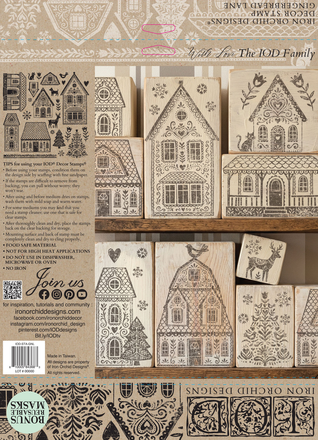 IOD Gingerbread Lane Stamp 12x12