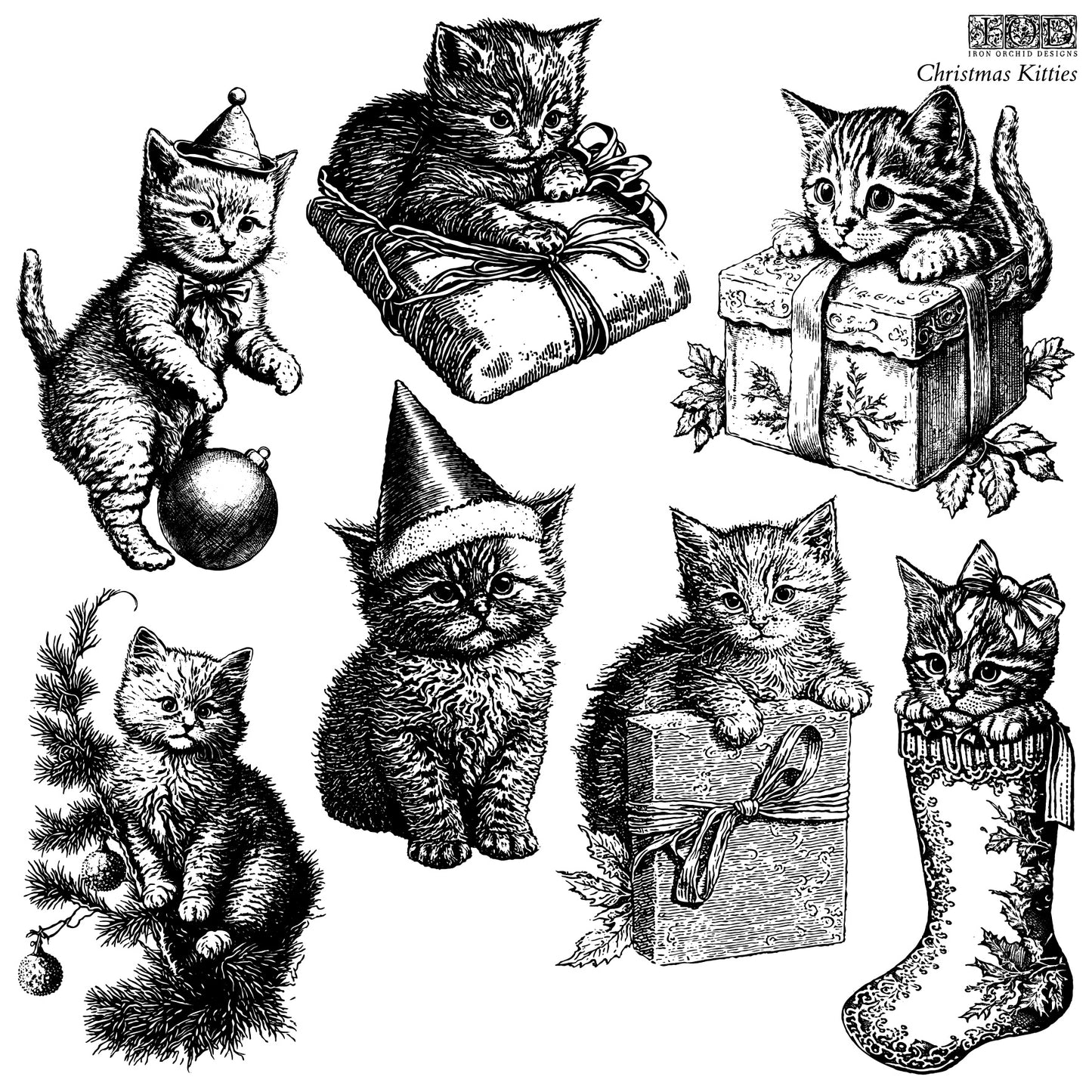 IOD Christmas Kitties Stamp