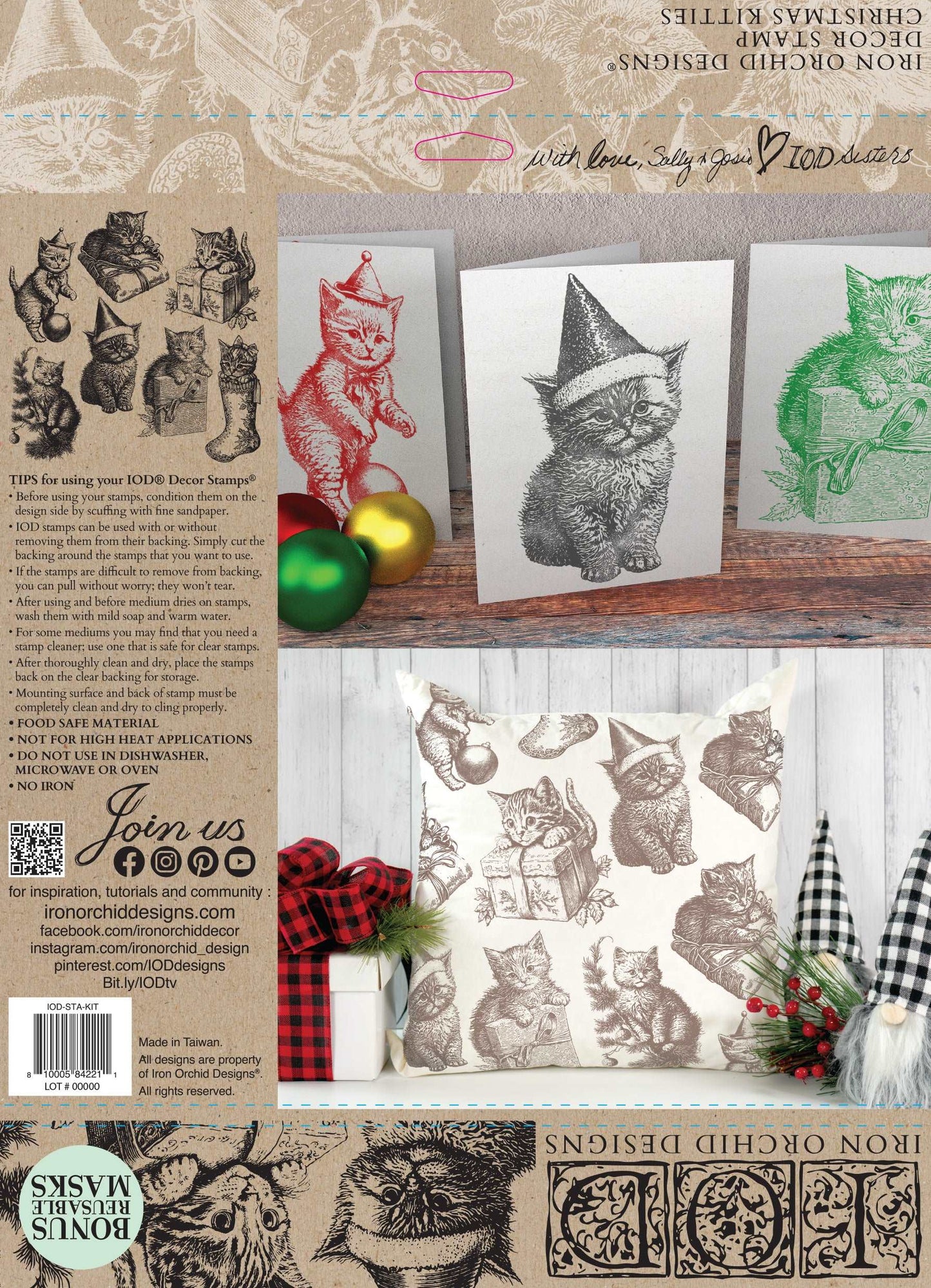 IOD Christmas Kitties Stamp - Blue Moon Vintage Mercantile