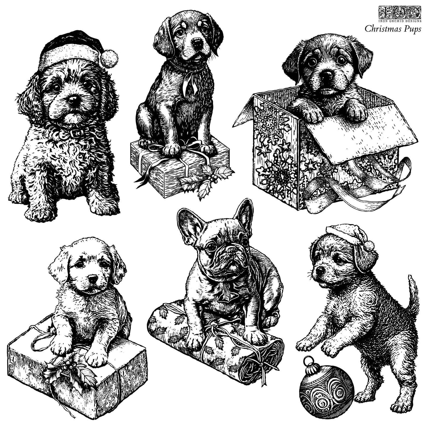 IOD Christmas Pups Stamp - Blue Moon Vintage Mercantile