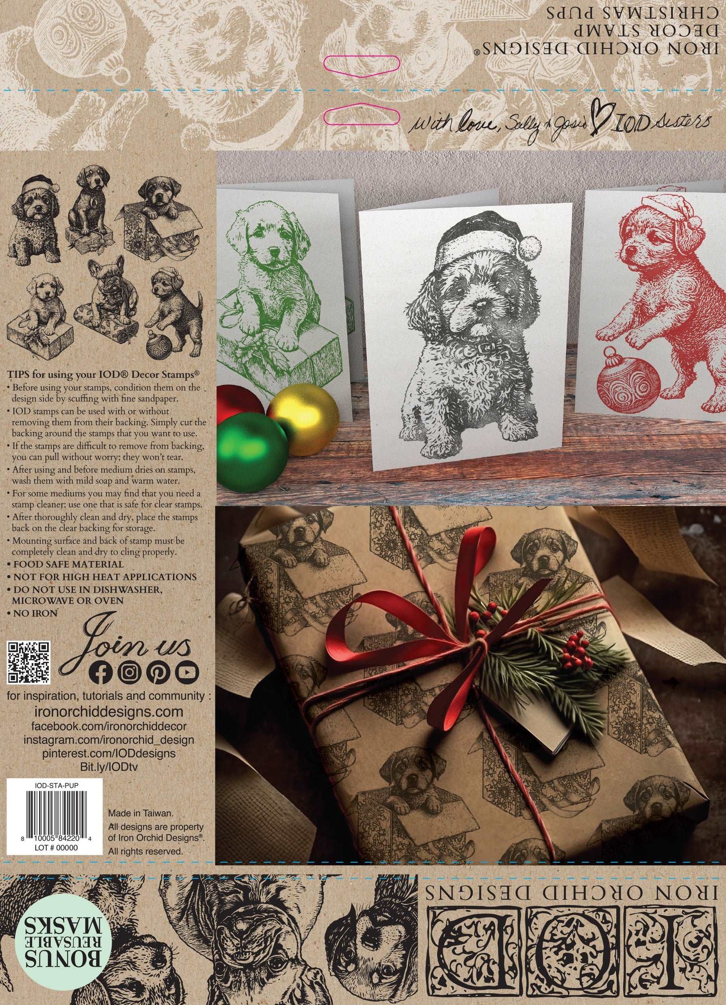 IOD Christmas Pups Stamp - Blue Moon Vintage Mercantile