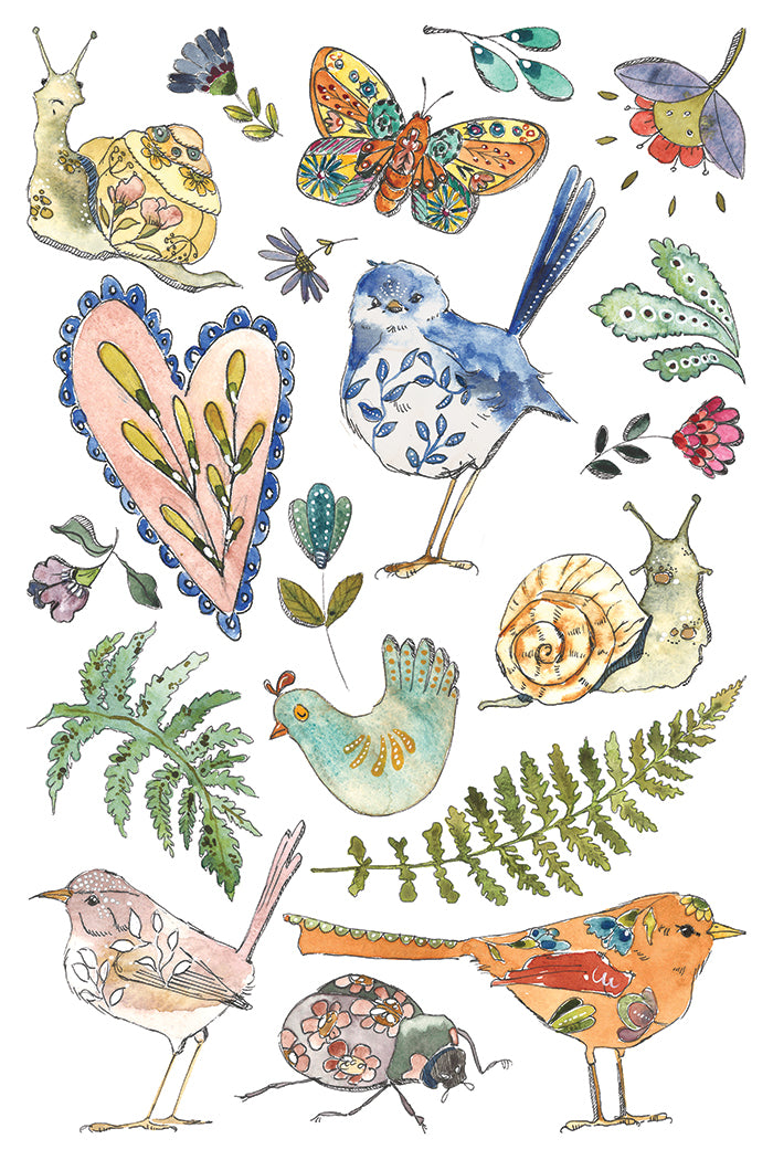 IOD Fern Fables Transfer 8X12