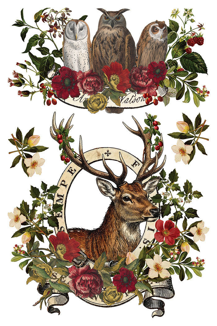 IOD Stag Tavern Transfer 8x12