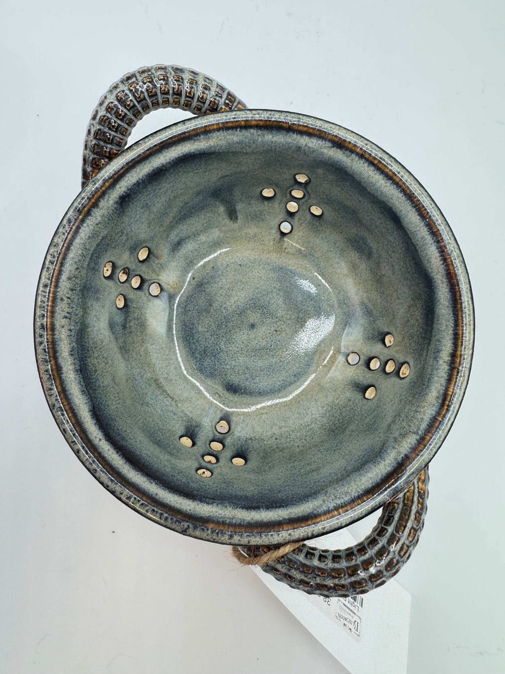 Light River Colander – 5.5" Handmade Pottery