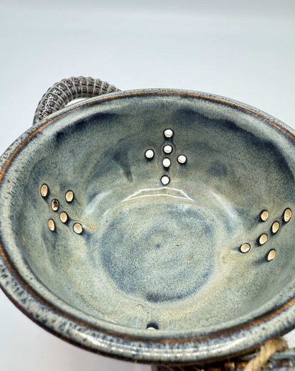 Light River Colander – 5.5" Handmade Pottery