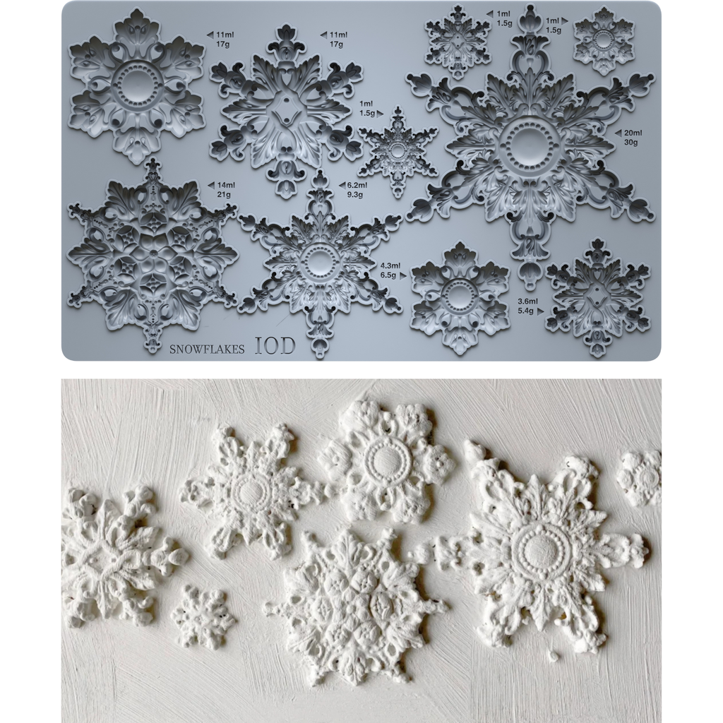 PRE ORDER NOW! AVALIABLE LATE OCTOBER 2026! IOD Snowflakes Mould 6x10