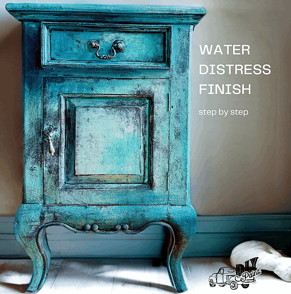 DIY Water Distress Finish - step by step - Blue Moon Vintage Mercantile