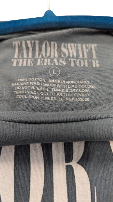 Taylor Swift Eras Tour T-Shirt SZ:  LG - Blue Moon Vintage Mercantile