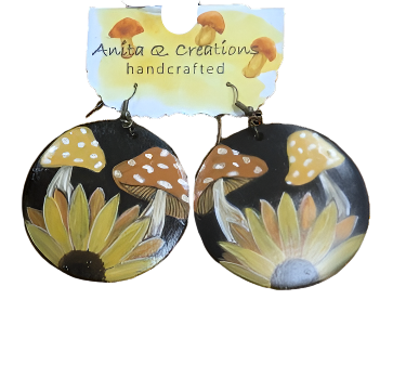 Sunflower & Mushroom Earrings