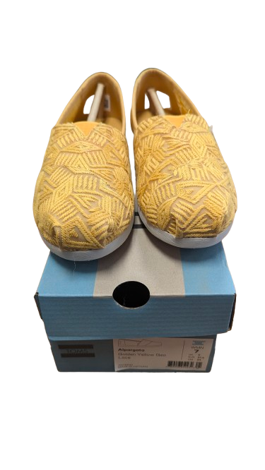 Toms Women's Alpargata Golden Yellow Geo Lace SZ:7 NWT - Blue Moon Vintage Mercantile