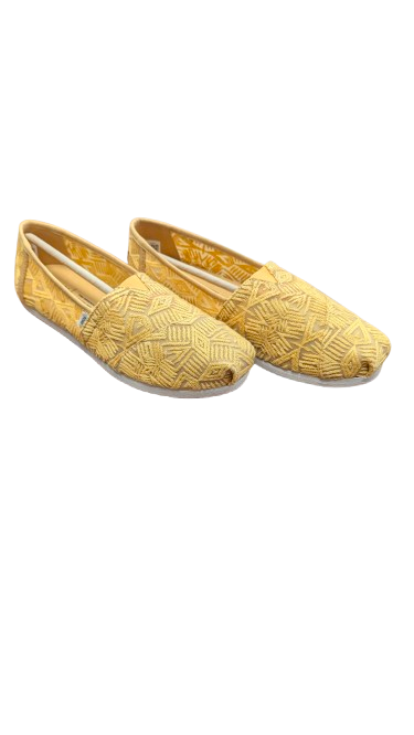 Toms Women's Alpargata Golden Yellow Geo Lace SZ:7 NWT - Blue Moon Vintage Mercantile