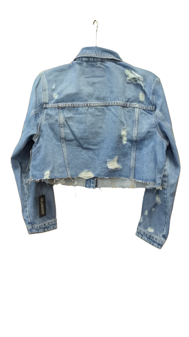 Distressed Cropped Denim Trucker Jacket LG by BlankNYC - Blue Moon Vintage Mercantile