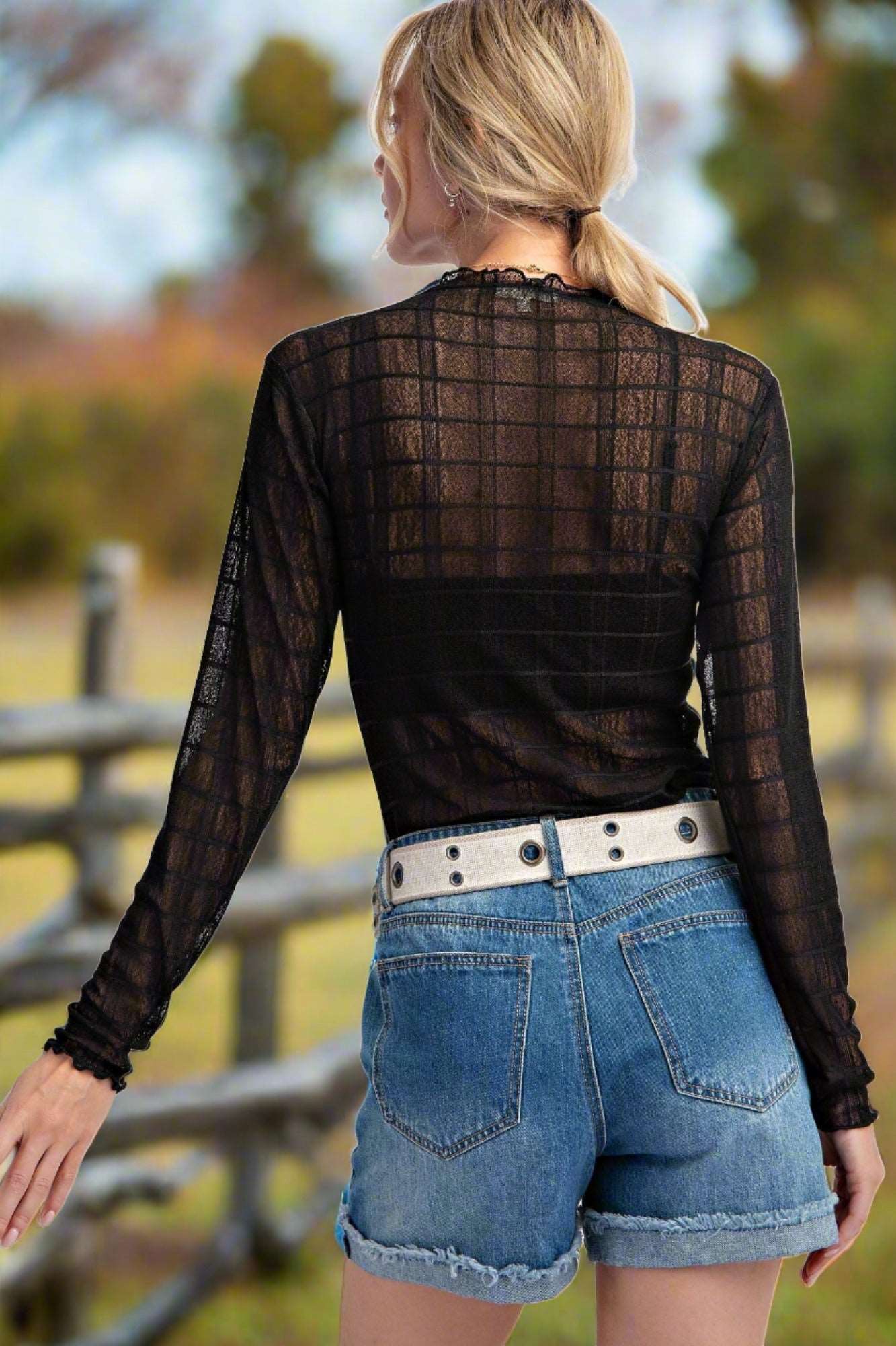 Easel black mesh shirt